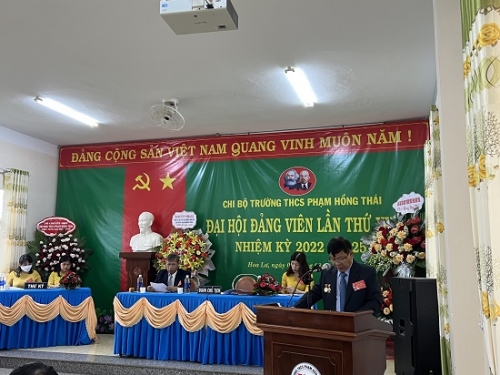 Chi bộ trường THCS Phạm Hồng Thái tổ chức Đại hội chi bộ khóa XVI (<span class=