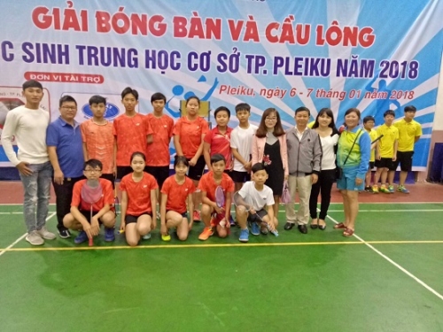 Giải bóng bàn - cầu lông học sinh THCS thành phố Pleiku năm 2018